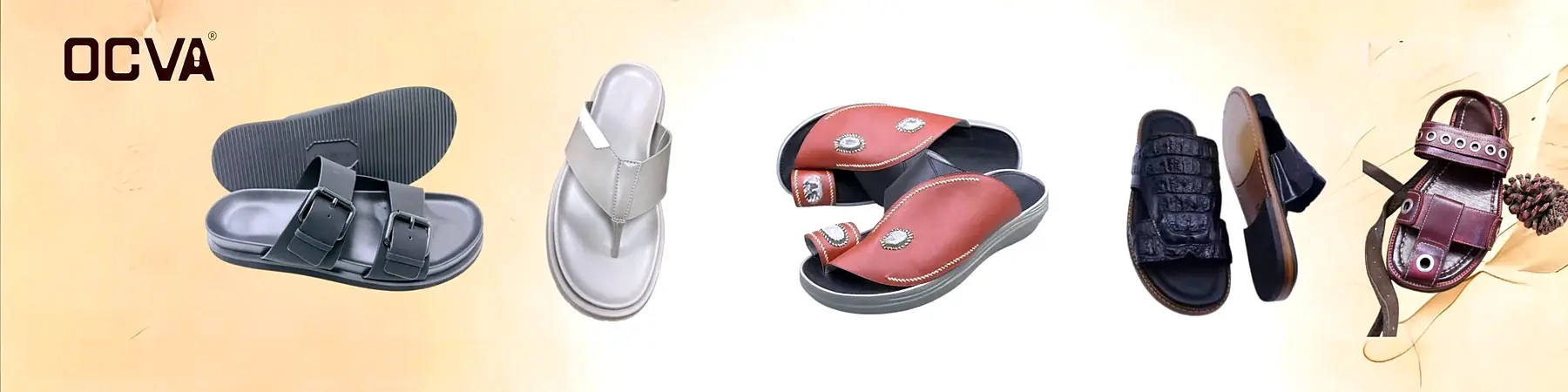 OCVA original comfort catalogue showing leather sandals and woven casual shoes